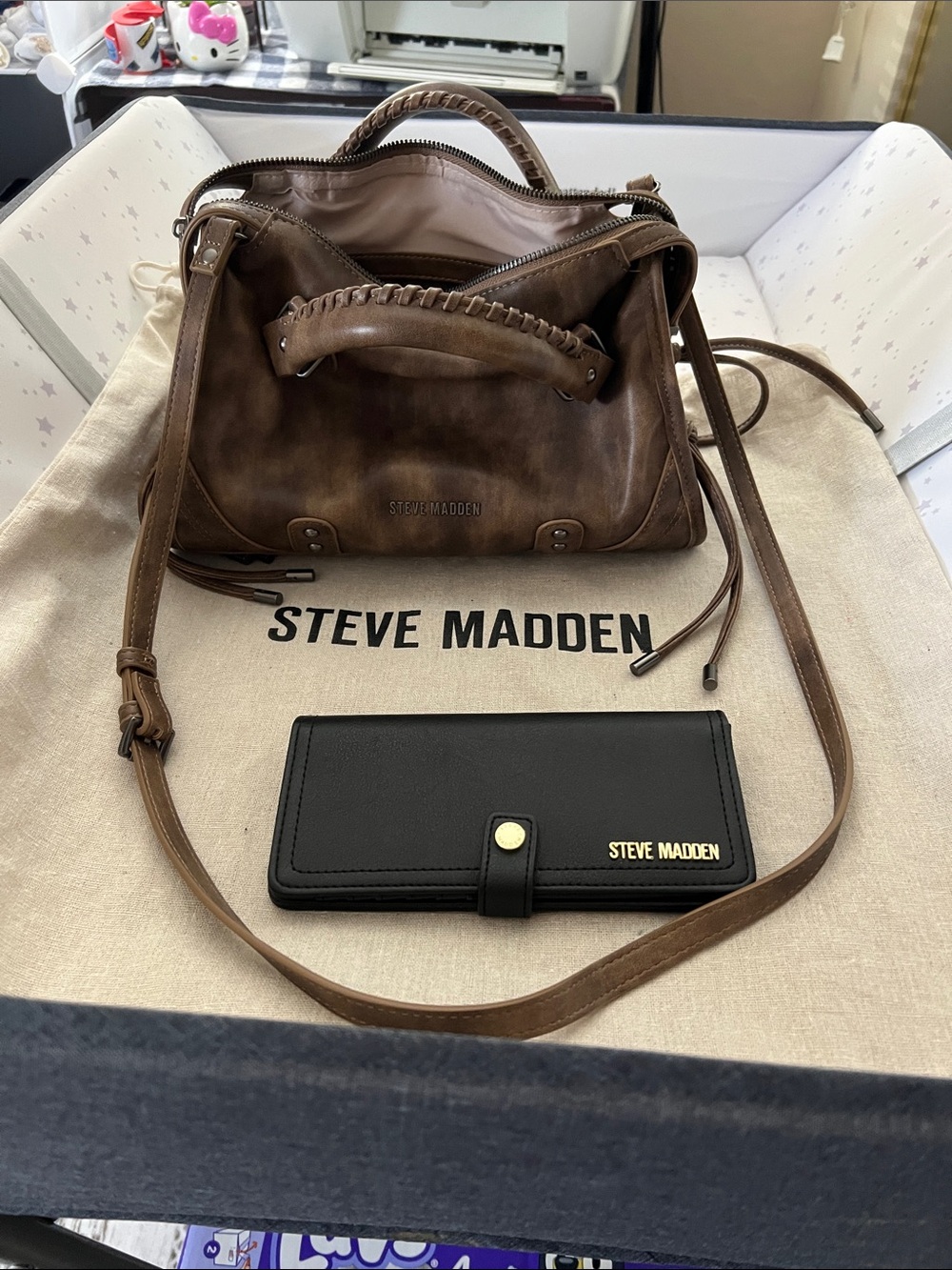 Steve Madden satchel and wallet set